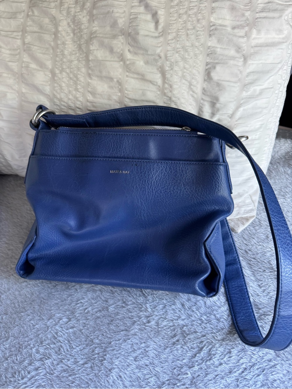 Matt & Nat Navy Blue Vegan Leather Shoulder Bag